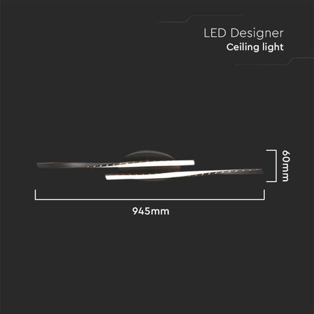 Plafoniera Lampadario LED dal Design Moderno 12W Colore Nero 945*60mm 3000K SKU-7001 V-Tac