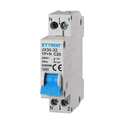 ETTROIT Interruttore Magnetotermico Automatico 1P+N 20A 220V Salvavita Stotz Occupa 1 Modulo DIN