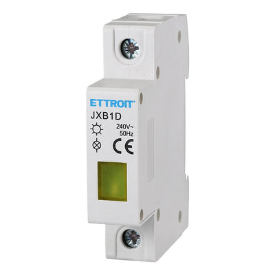 ETTROIT Indicatore Luminoso Modulare 230V Giallo Occupa 1 Modulo DIN Lampada Spia Led Segnalazione