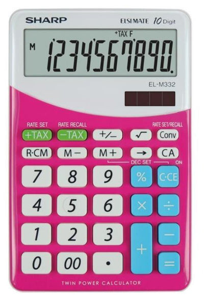 CALCOLATRICE TASCABILE SHARP ELM332BPK 10 cifre, doppia alimentazione, display inclinato, blister, rosa Sharp (Calcolatrici)