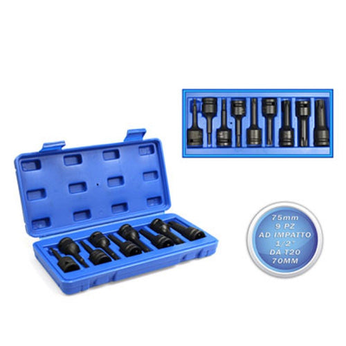 Bussole Torx Ad Impatto Attacco 1/2 Set 9 Pz Misure Da T20 A T70 Punte 75 Mm Casa, arredamento e bricolage > Bricolage e fai da te > Utensili Manuali > Chiavi da Lavoro Trade Shop italia - Napoli, Commerciovirtuoso.it