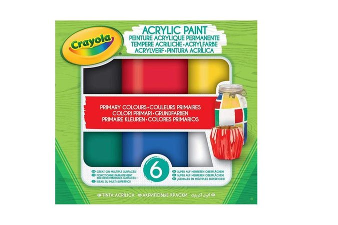 Set 6 Tempere Acriliche colori Primari Crayola