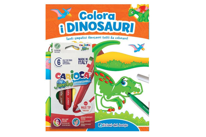 Libro Colora i Dinosauri + pennarelli Giunti