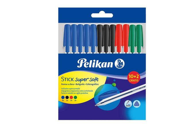 Penne pelikan sfere stick supersoft assortite 10+2 gratis