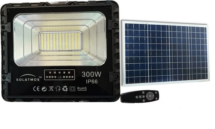 Faro led 300W con pannello solare 18w sensore crepuscolare esterno ip66 150lm/w Illuminazione/Illuminazione per esterni/Proiettori Zencoccostore - Formia, Commerciovirtuoso.it