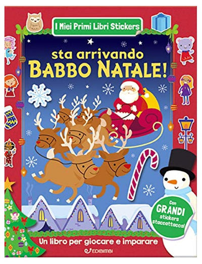 LIBRETTO STICKERS STA ARRIVANDO BABBO NATALE Edicart Style Srl (Libri Per Bambini)