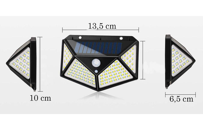 Lampada 100 LED Faretto Esterno Energia Solare 1W Sensore Movimento 600lm ip65 Illuminazione/Illuminazione per esterni/Proiettori Zencoccostore - Formia, Commerciovirtuoso.it