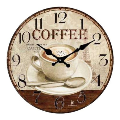 Orologio da parete Lowell 14858 JUSTAMINUTE Old Coffe Marrone