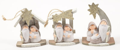 PRESEPE IN CERAMICA E LEGNO 11X6XH.15.5 CM ASSORTITO Mercury Srl