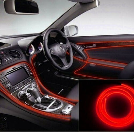 Striscia Led Fluorescente Rosso Luci Ambiente Neon 12v 14w Illuminazione  Auto 