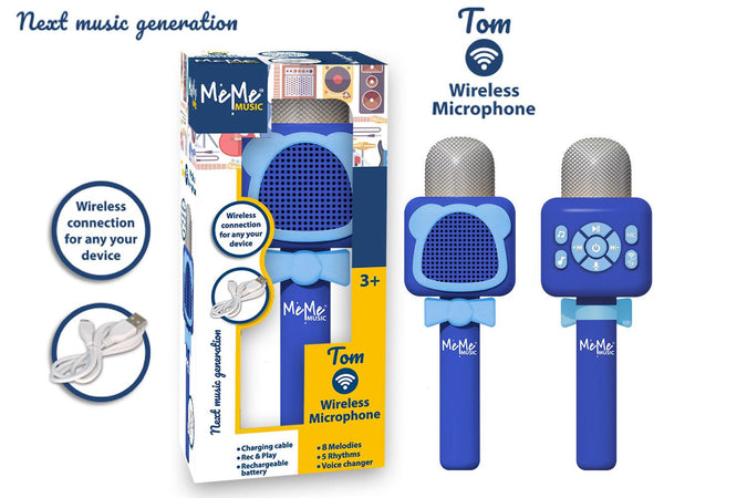 Microfono Karaoke Wireless Tom blu