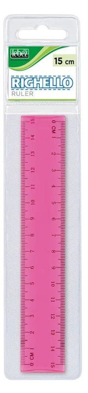 Righello 15 cm in plastica trasparente in blister COLORI ASSORTITI Lebez