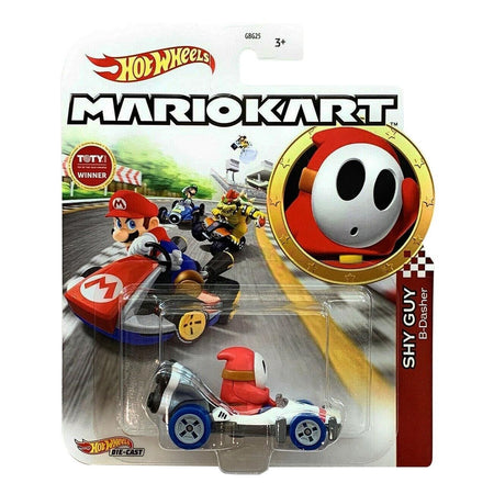 Hot Wheels Mario Personaggio Shy Guy - Veicolo in Metallo Scala 1:64 Mattel