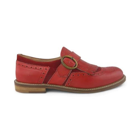 Scarpe con fibbia da donna eleganti pelle e camoscio rosse single buckle da  donna scarpa elegante rossa artigianale Made in Italy - commercioVirtuoso.it