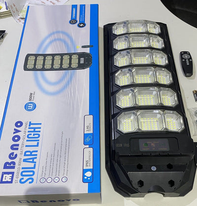 LAMPIONE STRADALE LED 800 Watt Con PANNELLO SOLARE INTEGRATO CREPUSCOLARE ip65