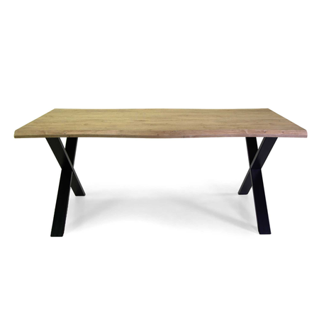Tavolo metallo Canberra con top legno nero cm 180x90h75 Vacchetti