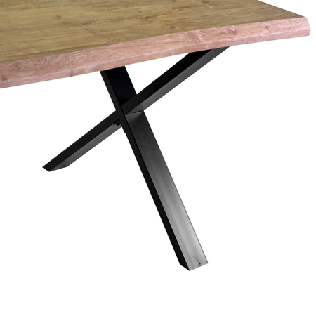 Tavolo metallo Canberra con top legno nero cm 180x90h75 Vacchetti