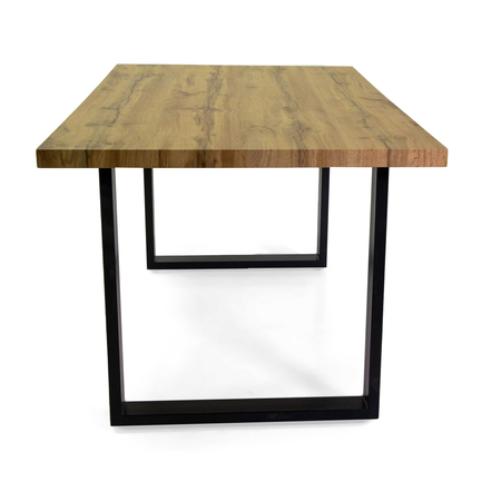 Tavolo metallo Canberra con top legno nero cm 160x90h75 Vacchetti