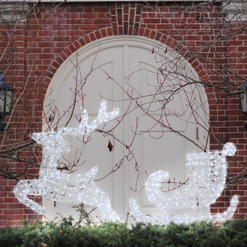 Decorazione natalizia Renna galoppante con slitta 2D con gocce led bianco da esterno Casa e cucina/Decorazioni per interni/Addobbi e decorazioni per ricorrenze/Decorazioni natalizie/Oggettistica MagiediNatale.it - Altamura, Commerciovirtuoso.it