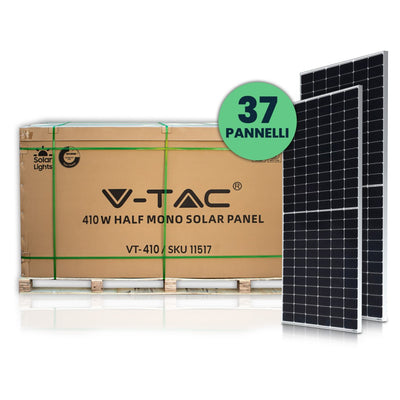 VT-410 Kit 15,1kW 37 Pannelli Solari Fotovoltaici Slim 410W 108 Celle IP68 - SKU 1151737
