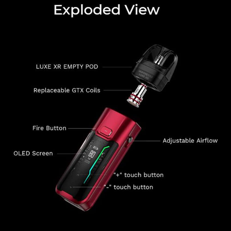 Vaporesso LUXE XR Max Kit Vape 80W 2800mAh Batteria 5ml adatta LUXE X/XR Pod MTL a DTL Vaping Vaporizzatore sigaretta elettronica No Nicotina (Nero)