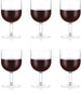 BODUM OKTETT 6 Bicchieri da Vino Rosso in plastica duratura, 0,25 Litri