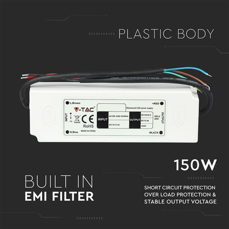 Alimentatore LED Plastic SLIM Power Supply - 150W 12V IP67 Fai da te/Materiale elettrico/Trasformatori Zencoccostore - Formia, Commerciovirtuoso.it