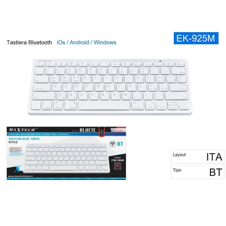 Tastiera Bluetooth Keyboard Per Pc Tablet Android Windows Layout Italiano Ek925m Informatica e Videogiochi > Accessori PC > Mouse e Tastiere PC Trade Shop italia - Napoli, Commerciovirtuoso.it