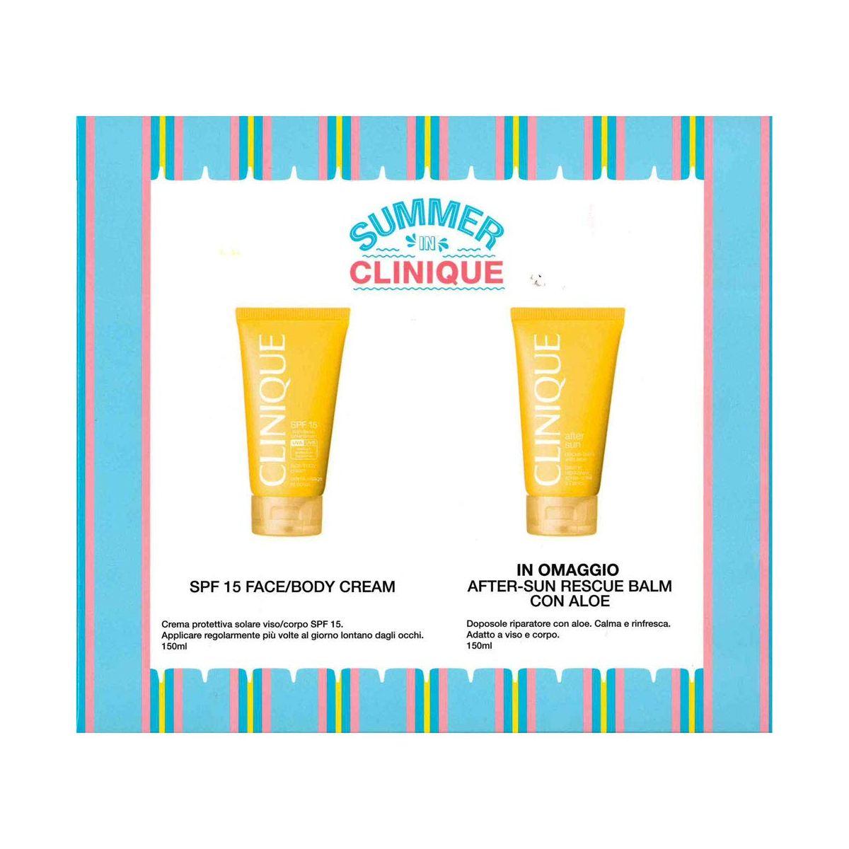 Clinique Sun Kit Face&Body Spf15# Kit Viso E Corpo Cofanetto Protezione  Solare - commercioVirtuoso.it