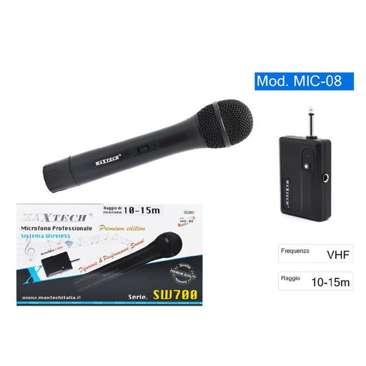 Microfono Wireless Senza Fili Portatile Ricevitore 2,4ghz Karaoke
