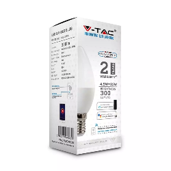 V-TAC SMART VT-5114 LAMPADINA LED WI-FI E14 4,5W CANDELA RGB+W 4IN1 DIMMERABILE - SKU 2754 Illuminazione/Lampadine/Lampadine a LED Zencoccostore - Formia, Commerciovirtuoso.it