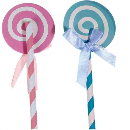 12pz. Cannucce Lollipop Lecca Lecca Compleanno Nascita Battesimo Festa  Bambini 