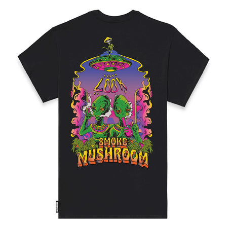 Maglietta T-shirt Mushroom Alien Smoke black