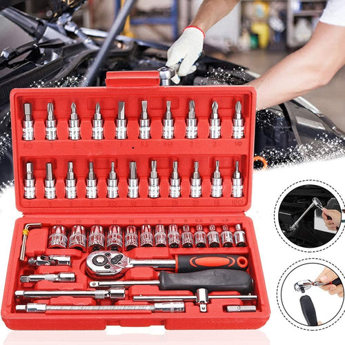 SET KIT 46 PEZZI CHIAVI A BUSSOLA CON CRICCHETTO 1/4 CACCIAVITE ESAGONALE TUBO Fai da te/Utensili elettrici e a mano/Utensili a mano/Cacciaviti/Set cacciaviti Trade Shop italia - Napoli, Commerciovirtuoso.it