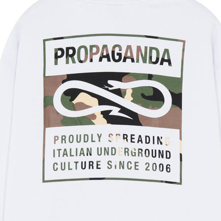 Felpa hood Propagnada Logo Label white