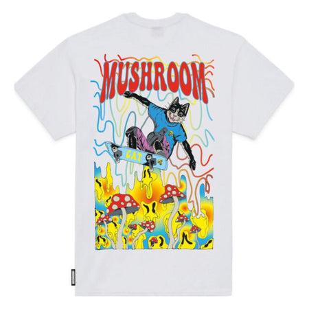 Maglietta T-shirt Mushroom Skate Cat white