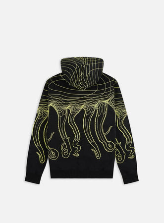 Felpa Octopus Flowing hoodie black