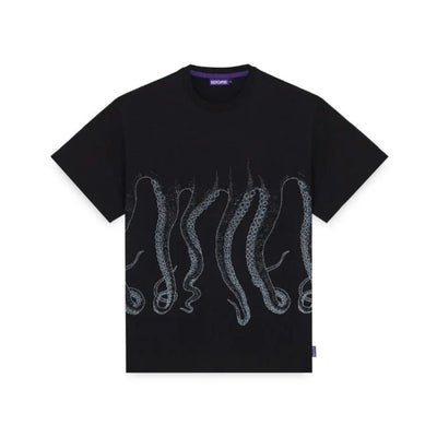 Maglietta T-shirt Octopus Outline black white