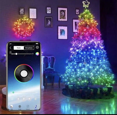 Luci Natalizie Strisce Led con App 10mt Usb Bluetooth Decorative Per Albero feste Natale