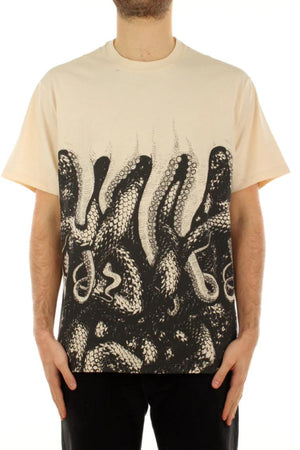 Maglietta T- shirt Octopus Snake dust white