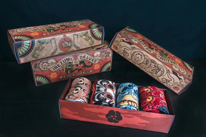 Calze socks a Moon with a View gift box Irezumi deluxe