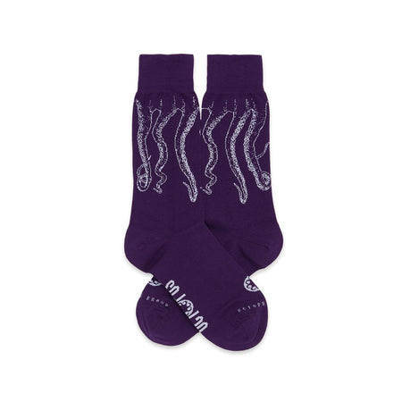 Calze socks Octopus Outline white purple