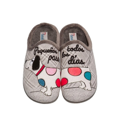 TanahLot pantofole ciabatte donna stampa bassotto a pois Beige