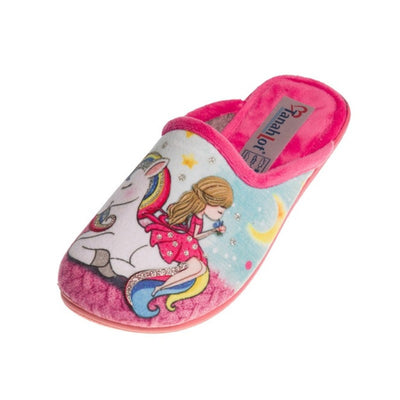 Flyke pantofole ciabatte bambina stampa bimba su unicorno decori glitter
