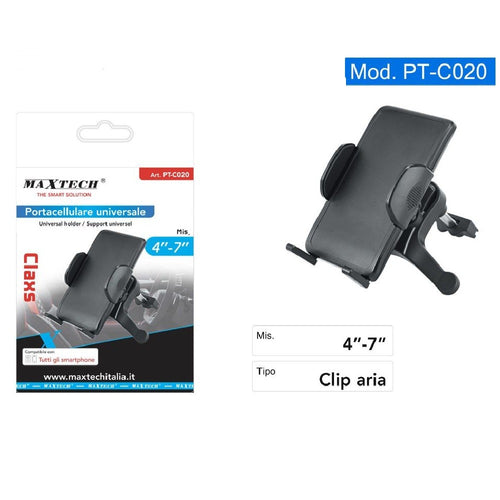 Portacellulare Universale Clip Aria Supporto Auto Per Smartphone 4-7 Pt-c020 Elettronica/Elettronica per veicoli/Accessori/Accessori per cellulari/Alloggiamenti Trade Shop italia - Napoli, Commerciovirtuoso.it