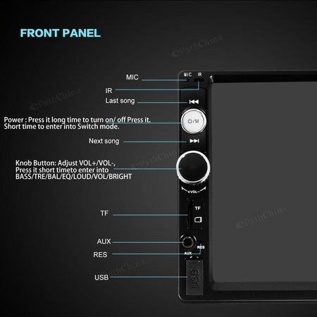 7010B 7" HD 1080P LCD double-din Bluetooth Auto video MP5 STEREO LETTORE MP3 Elettronica/Elettronica per veicoli/Elettronica per auto/Sistemi audio/Autoradio Trade Shop italia - Napoli, Commerciovirtuoso.it
