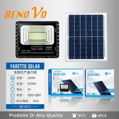 Faro led 300W con pannello solare 18w sensore crepuscolare esterno ip66 150lm/w Illuminazione/Illuminazione per esterni/Proiettori Zencoccostore - Formia, Commerciovirtuoso.it