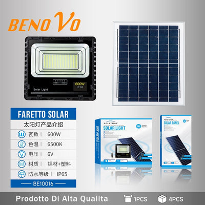 Faro led 600W con pannello solare 35w sensore crepuscolare esterno ip66 150lm/w Illuminazione/Illuminazione per esterni/Proiettori Zencoccostore - Formia, Commerciovirtuoso.it