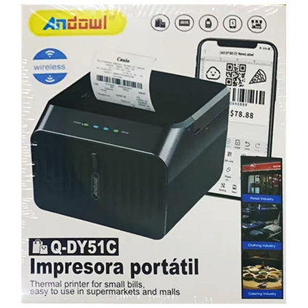 Stampante Termica Portatile Wireless Per Ricevute Fatture Bluetooth Usb  Q-dy51c - commercioVirtuoso.it