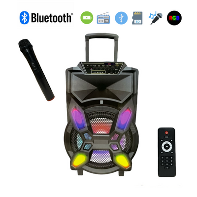 CASSA PORTATILE Ricaricabile TROLLEY AMPLIFICATA 2000 Watt BLUETOOTH RADIO USB